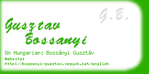 gusztav bossanyi business card