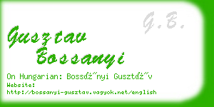 gusztav bossanyi business card